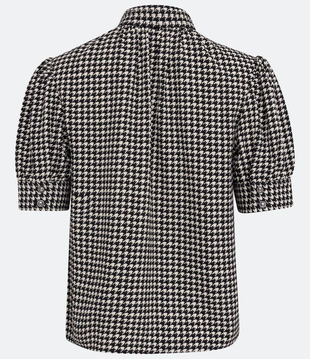 Blusa con Manga Abullonada y Estampa Pied-de-Poule 2