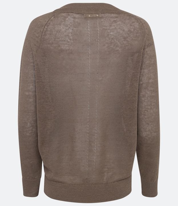 Blusa Ligera en Punto en Lino con Escote V 2