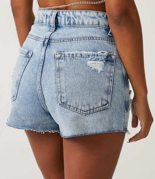 Short Cintura Alta en Jeans con Detalles Brillantes y Estrellas 3