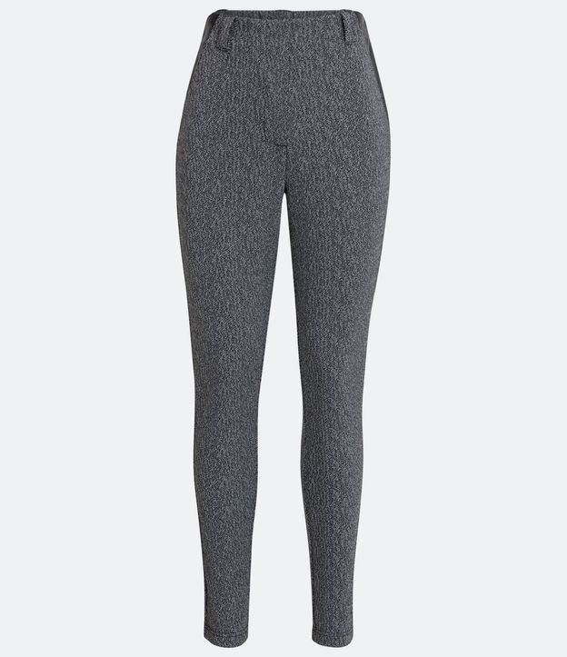 Pantalón Legging en Jacquard con Detalle en Material Sintético 5