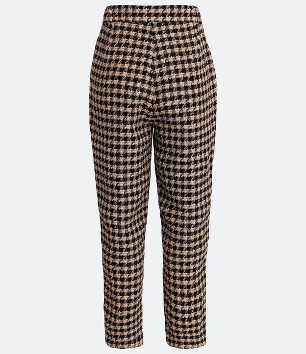 Pantalón Carrot con Cintura Alta y Estampa de Cuadros Pied-de-Poule 6