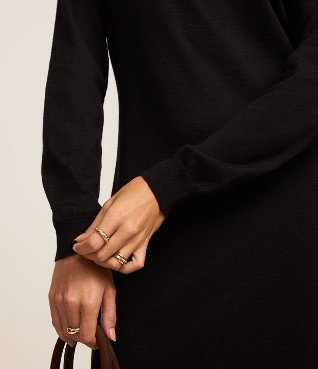 Vestido Midi de Punto con Cuello Alto 6