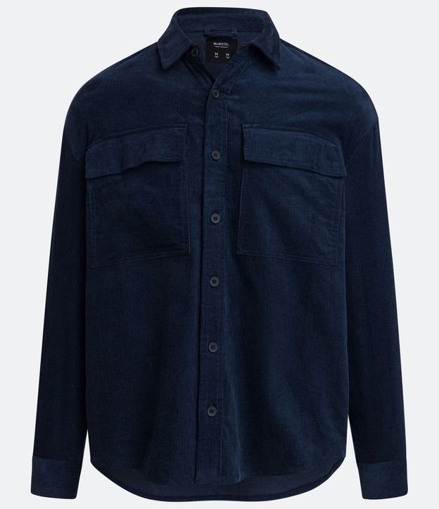 Camisa Overshirt en Terciopelo Cotelé con Bolsillos Delanteros 6