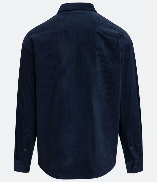 Camisa Overshirt en Terciopelo Cotelé con Bolsillos Delanteros 7