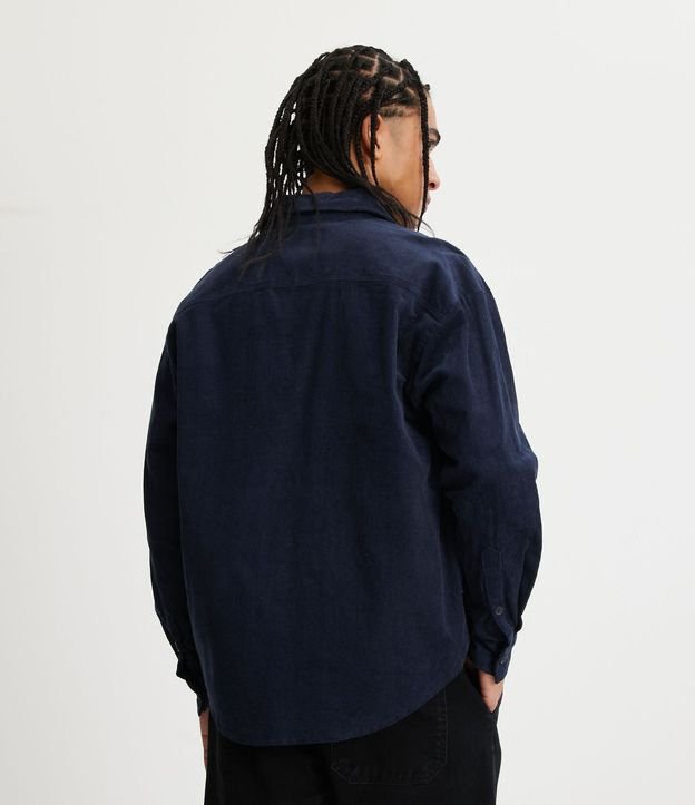 Camisa Overshirt en Terciopelo Cotelé con Bolsillos Delanteros 3