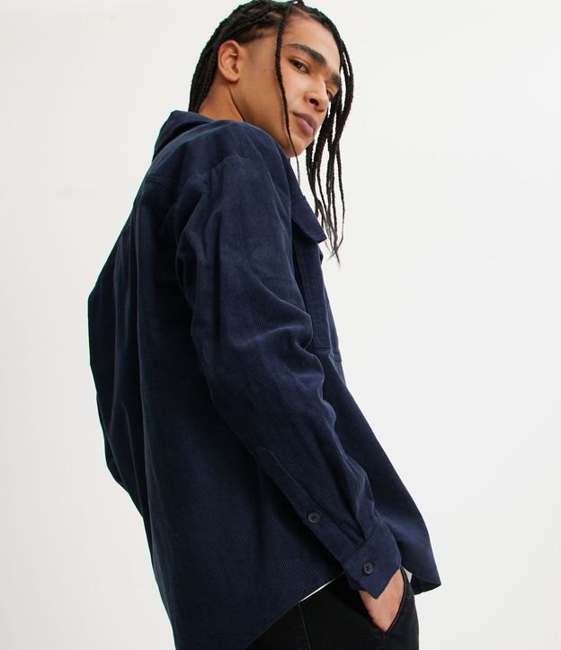 Camisa Overshirt en Terciopelo Cotelé con Bolsillos Delanteros 5