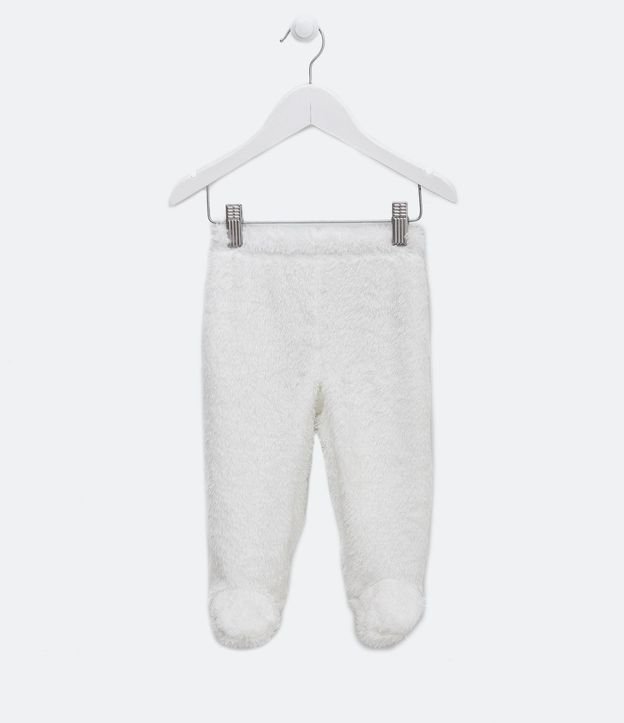 Pantalón Infantil en Fleece con Pie Cerrado y Patita Bordada - Talle 0 a 18 Meses