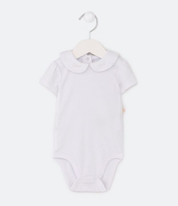 Body Infantil con Cuello Muñeca y Bordado de Flores - Talle RN a 18 Meses 3
