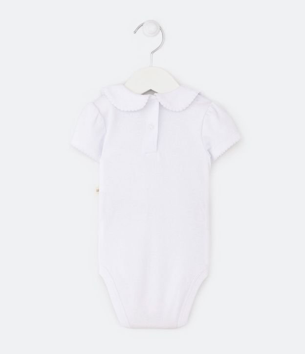 Body Infantil con Cuello Muñeca y Bordado de Flores - Talle RN a 18 Meses 4