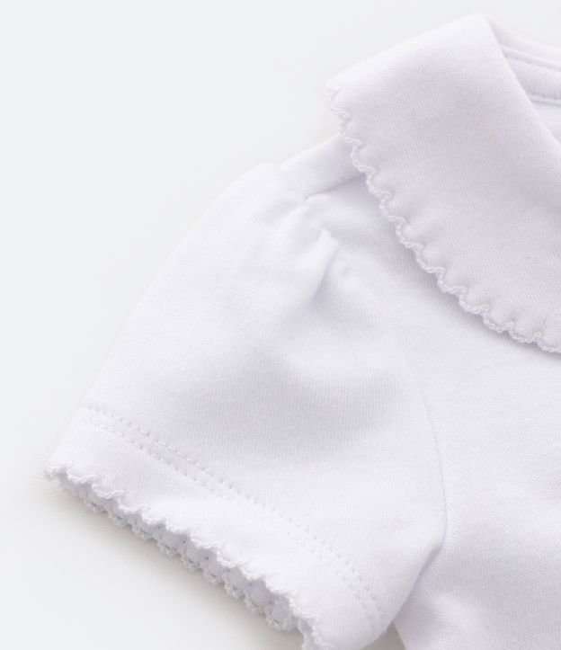 Body Infantil con Cuello Muñeca y Bordado de Flores - Talle RN a 18 Meses 7