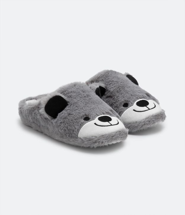 Pantufla Cerrada con Bordado y Orejas de Oso