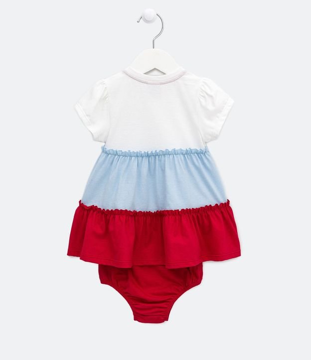 Vestido Marias Infantil con Lazo Pequeño Aplicado y Bombacha - Talle 0 a 18 meses 2