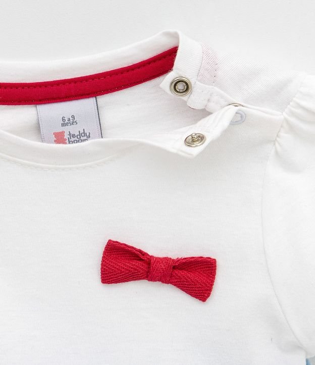 Vestido Marias Infantil con Lazo Pequeño Aplicado y Bombacha - Talle 0 a 18 meses 3