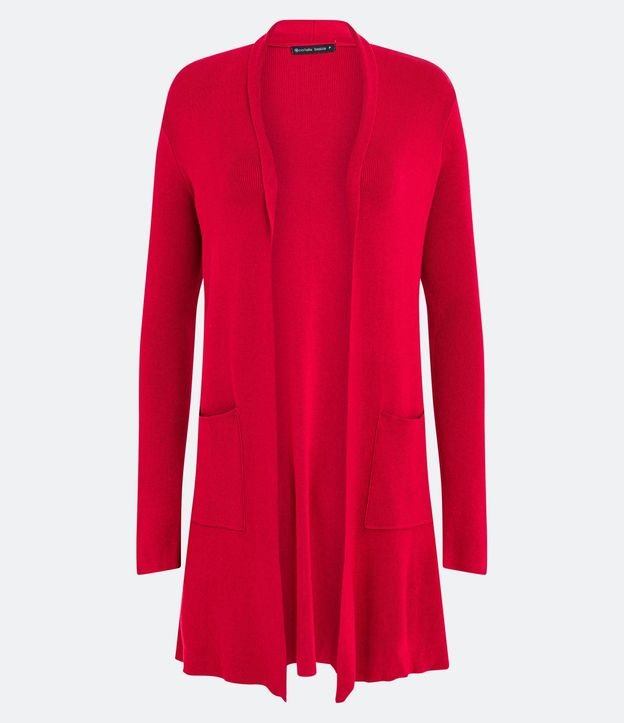 Cardigan Alargado Básico de Punto con Bolsillos 6