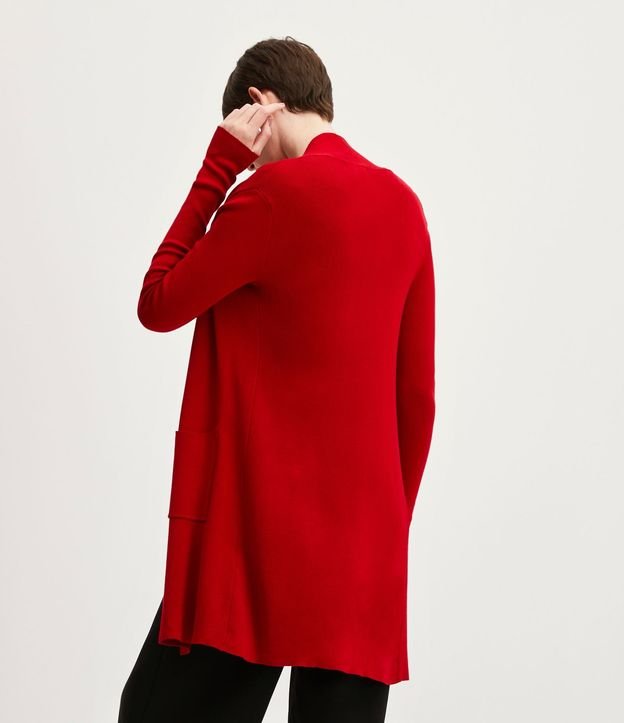 Cardigan Alargado Básico de Punto con Bolsillos 4
