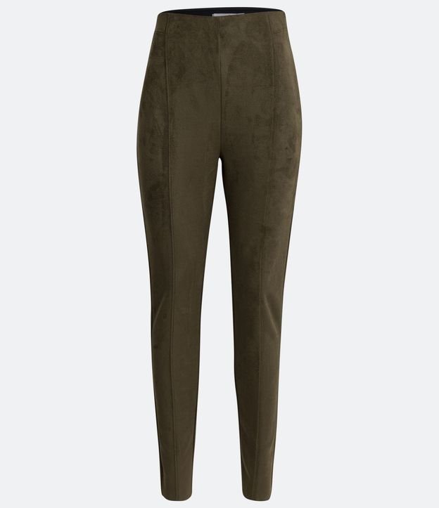 Pantalón Legging en Material Sintético con Recortes Verticales 5