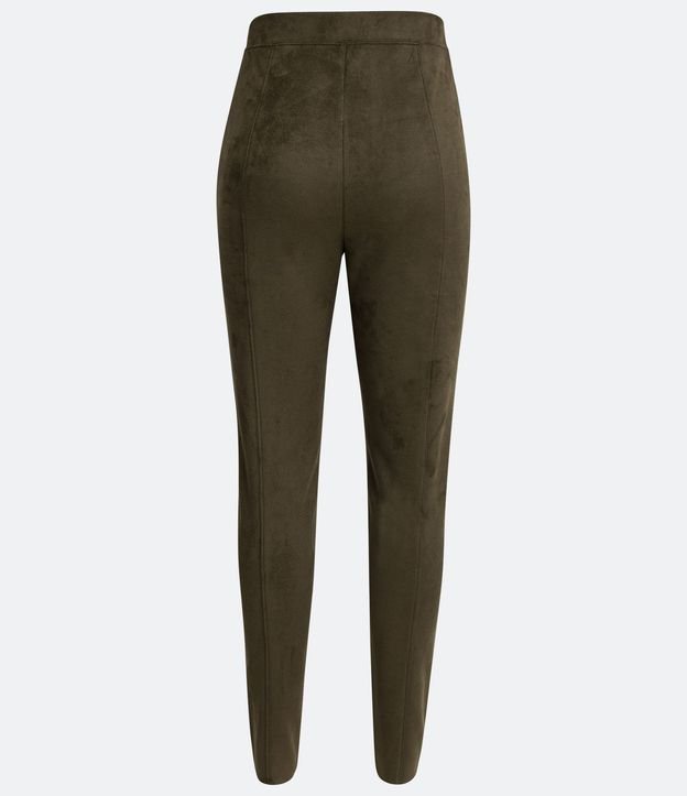 Pantalón Legging en Material Sintético con Recortes Verticales 6