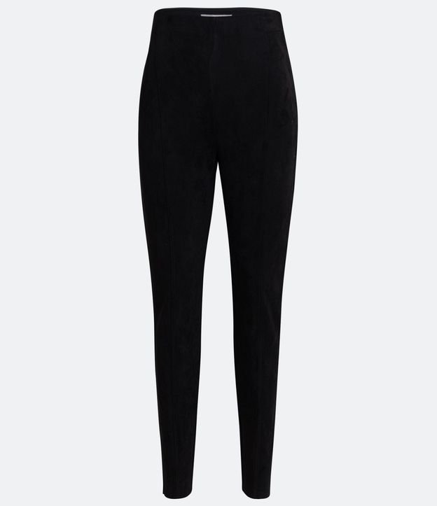 Pantalón Legging en Material Sintético con Recortes Verticales 7