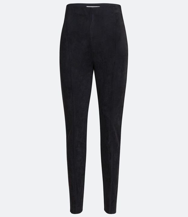 Pantalón Legging en Material Sintético con Recortes Verticales 8