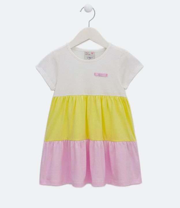 Vestido Infantil en Algodón con Volado en la Pollera - Talle 1 a 5 años
