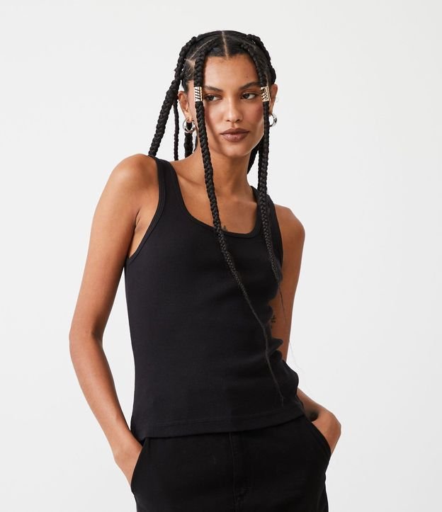 Blusa Musculosa en Algodón con Escote U