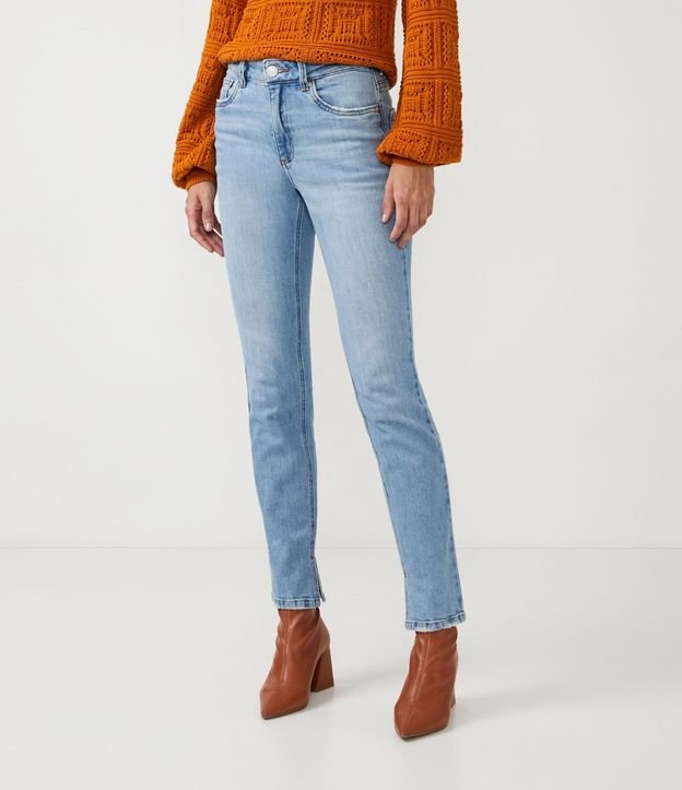 Pantalón Slim en Jeans con Encaje en la Bajo 2