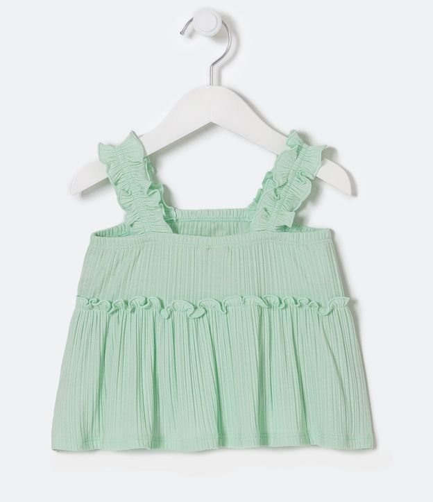 Blusa de Tirante Infantil Estampado Arcoiris y Volado en la Barra - Talle 1 a 5 años 2