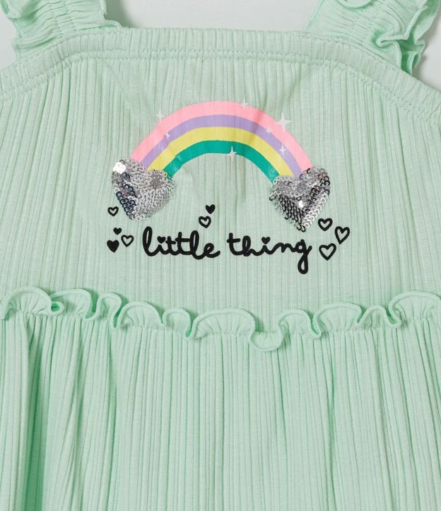 Blusa de Tirante Infantil Estampado Arcoiris y Volado en la Barra - Talle 1 a 5 años 3
