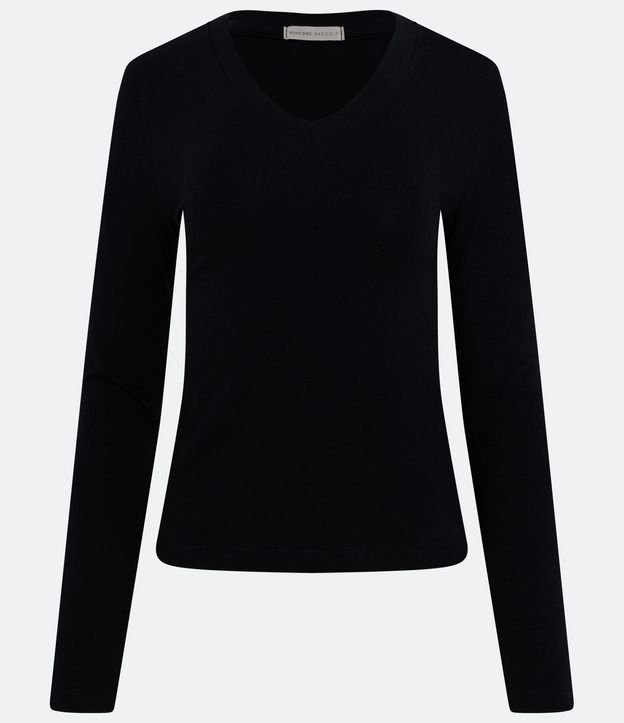 Blusa Básica en Algodón con Escote V 1