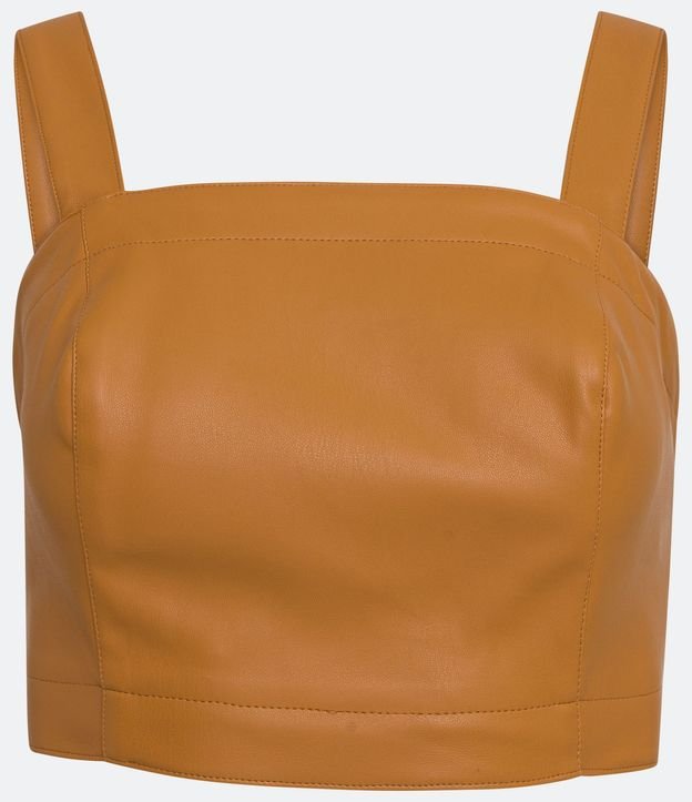 Blusa Cropped sin Manga en Material Sintético con Lastex 5