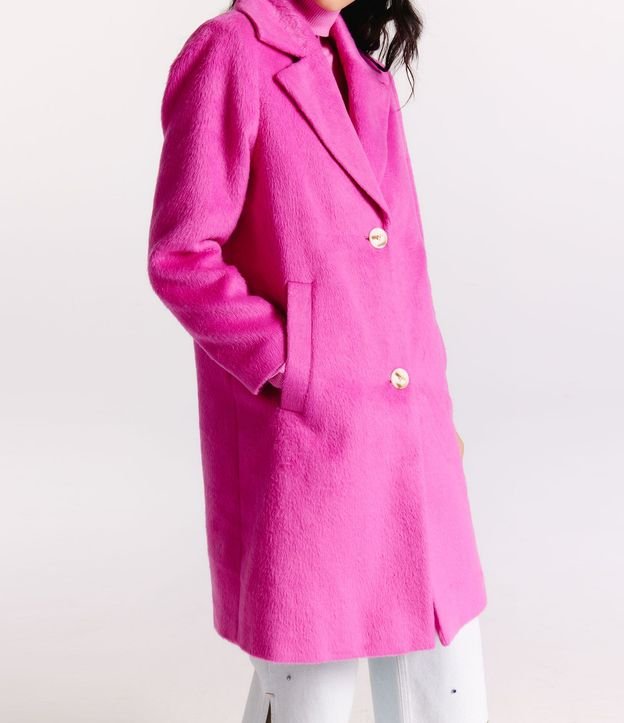 Saco Largo en Polivelour con Botones y Bolsillos 2