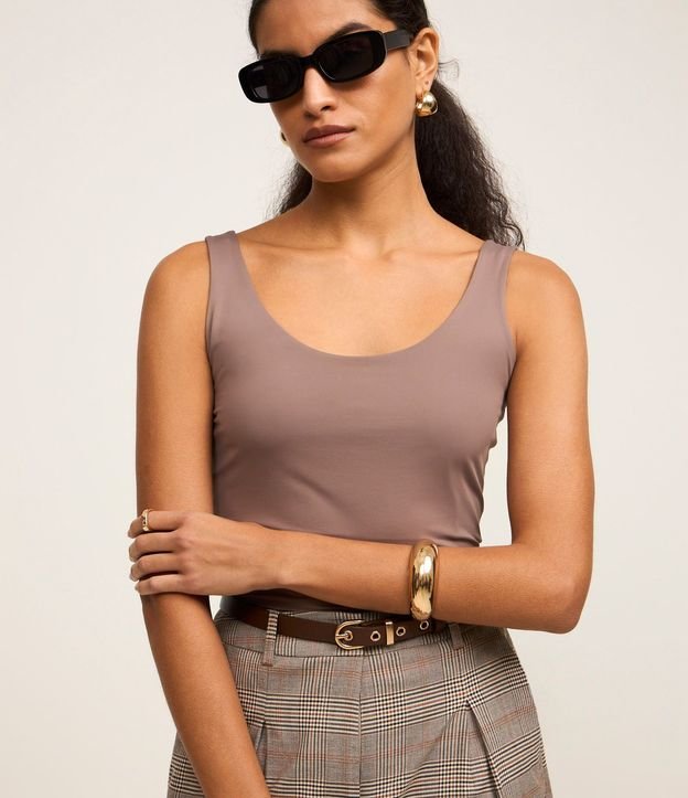 Blusa Musculosa en Poliamida con Escote U