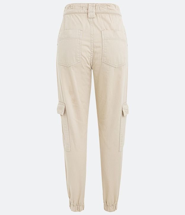 Pantalón Jogger en Sarga con Cintura Elástica y Bolsillos Cargo 6