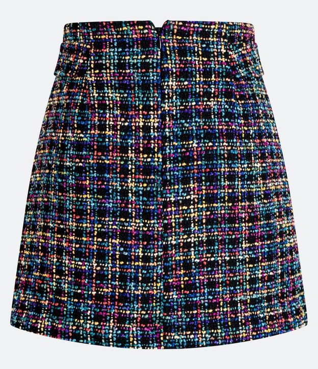 Pollera Corta en Tweed con Botones Escudo 2