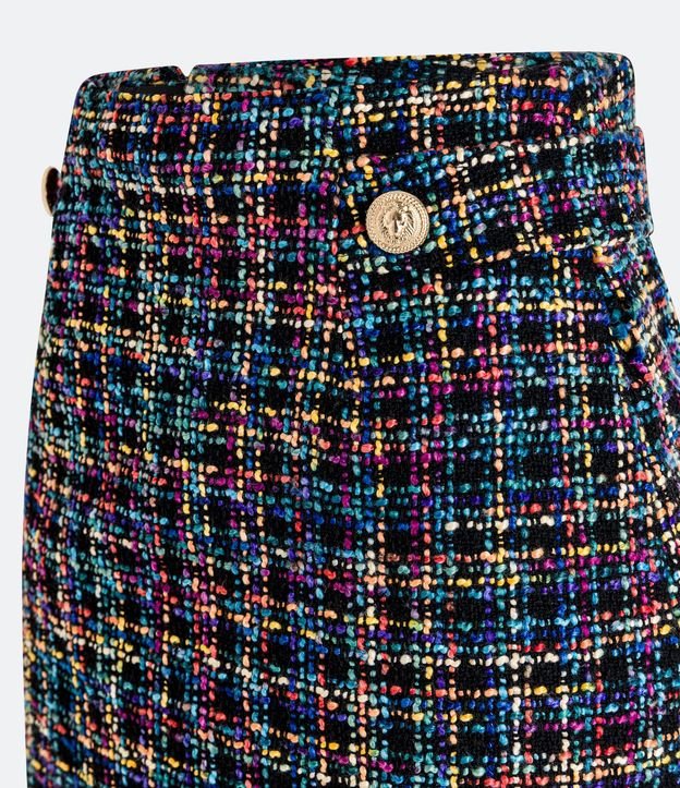 Pollera Corta en Tweed con Botones Escudo 3