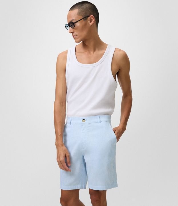 Bermuda Slim Texturizada en Lino con Algodón
