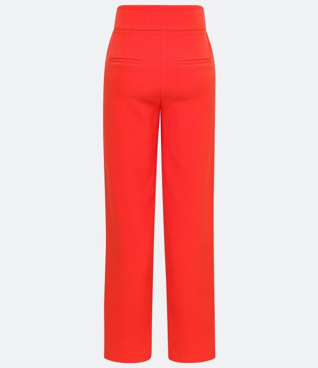 Pantalón Recto Cintura Alta con Cremallera Contrastante 6