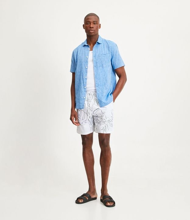 Bermuda de Baño con Cintura Elástica y Estampado Floral Costela de Adão