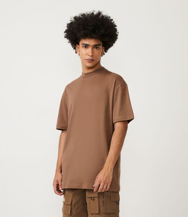 Remera Relaxed en Algodón con Manga Corta