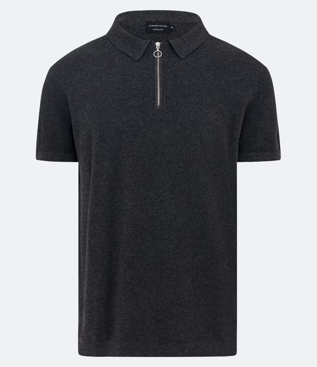 Polo Comfort en Modal con Textura y Cremallera en el Cuello