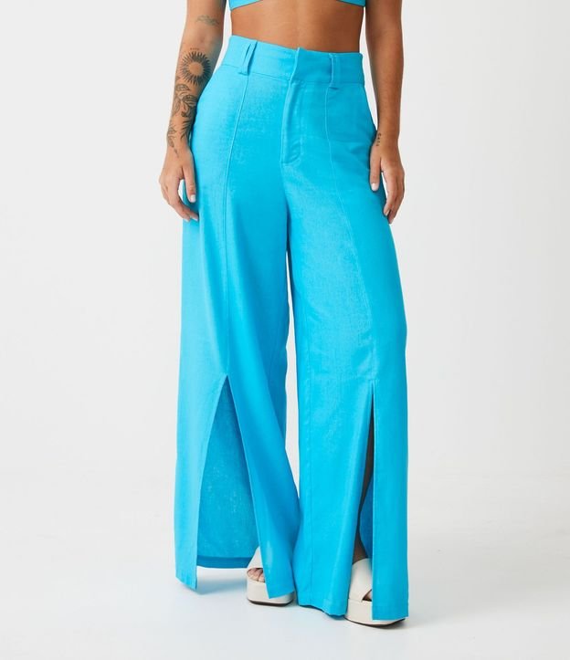Pantalón Pantalona Sastrería en Lino con Aberturas 2