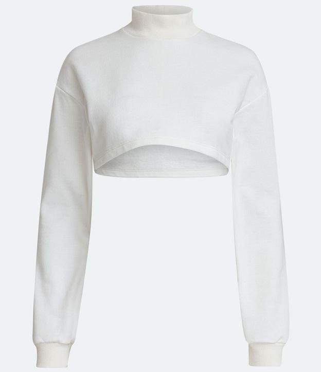 Buzo Cropped en Algodón con Cuello Alto y RIbana en el Puño 5