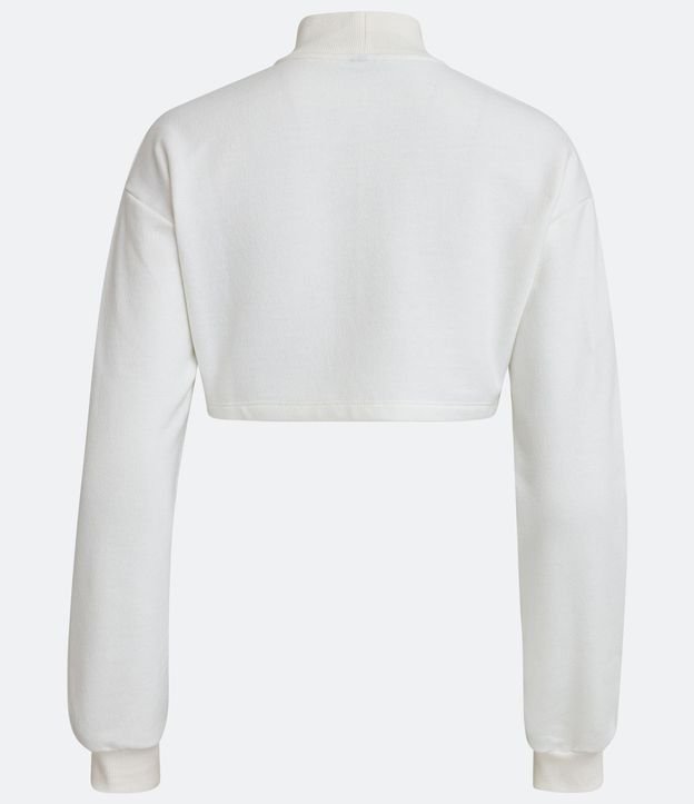 Buzo Cropped en Algodón con Cuello Alto y RIbana en el Puño 6