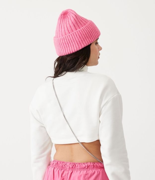 Buzo Cropped en Algodón con Cuello Alto y RIbana en el Puño 3