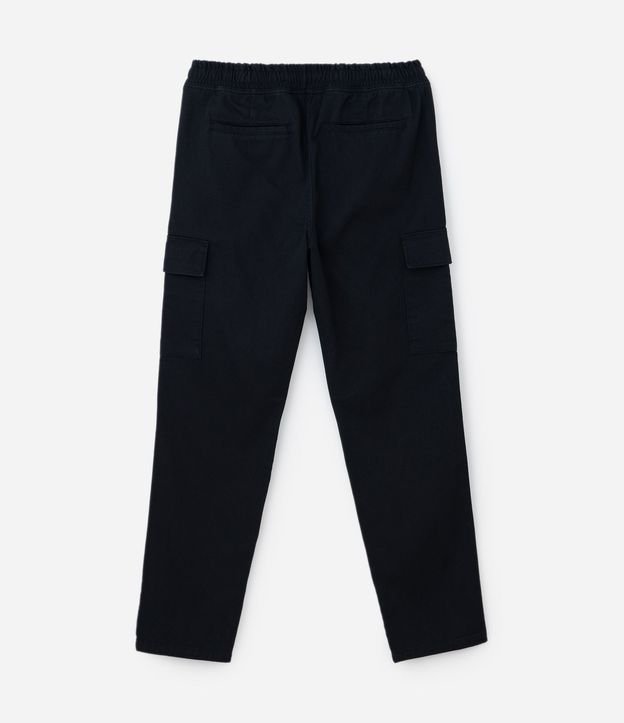 Pantalón Cargo en Sarga con Cintura Elástica y Bolsillos Laterales 9
