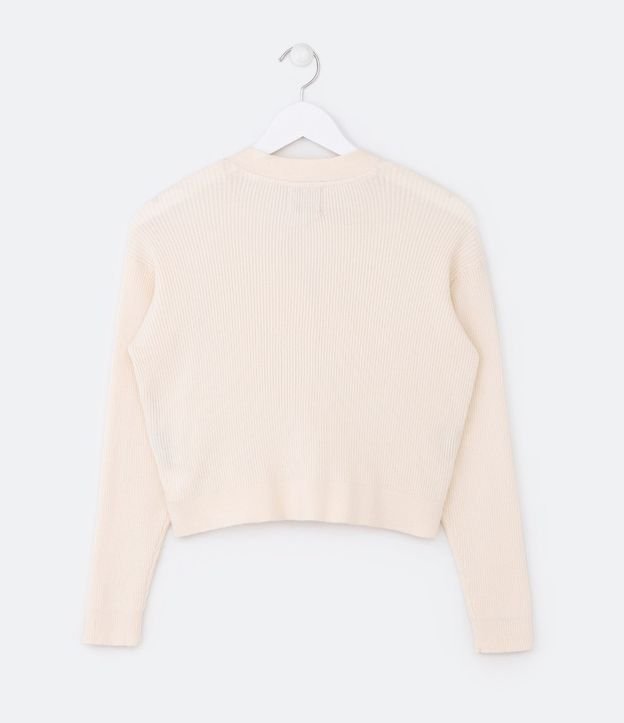 Cardigan Infantil de Punto Acanalado con Botones - Talle 5 a 14 años 2