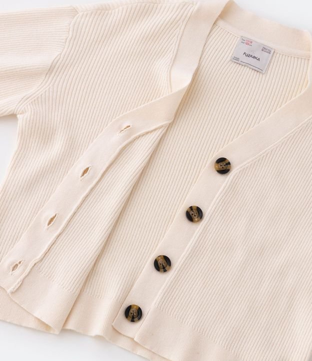 Cardigan Infantil de Punto Acanalado con Botones - Talle 5 a 14 años 4