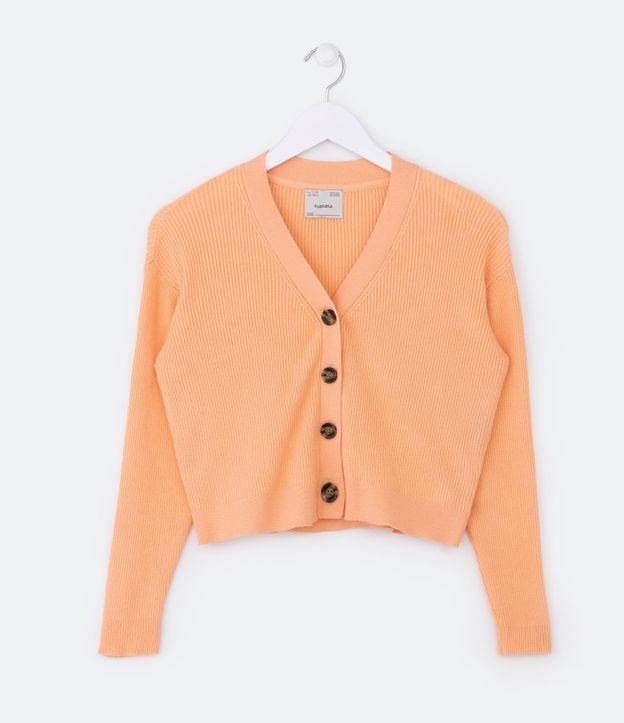 Cardigan Infantil de Punto Acanalado con Botones - Talle 5 a 14 años 1