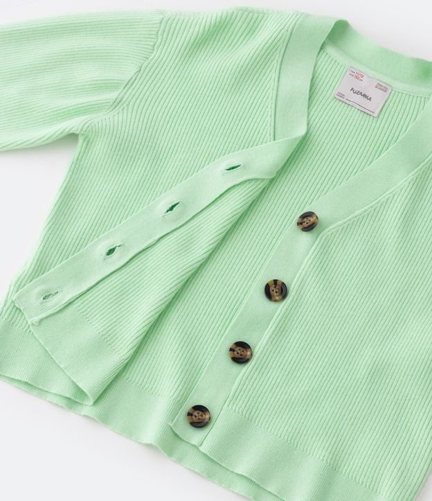 Cardigan Infantil de Punto Acanalado con Botones - Talle 5 a 14 años 4