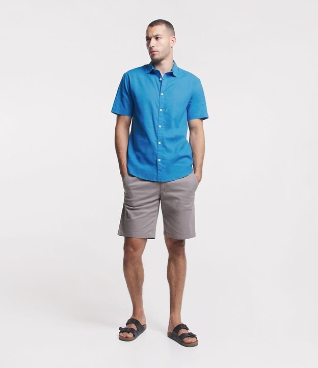 Camisa Comfort Básica en Lino con Manga Corta 2